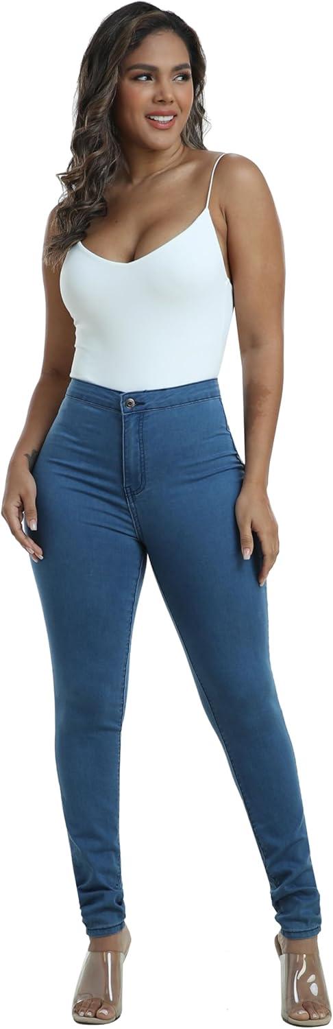 imageWAYRUNZ Womens High Waisted Pants Stretch Legging Jeans089light Blue