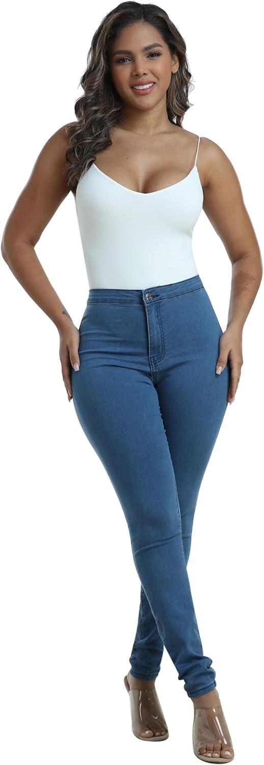 imageWAYRUNZ Womens High Waisted Pants Stretch Legging Jeans089light Blue