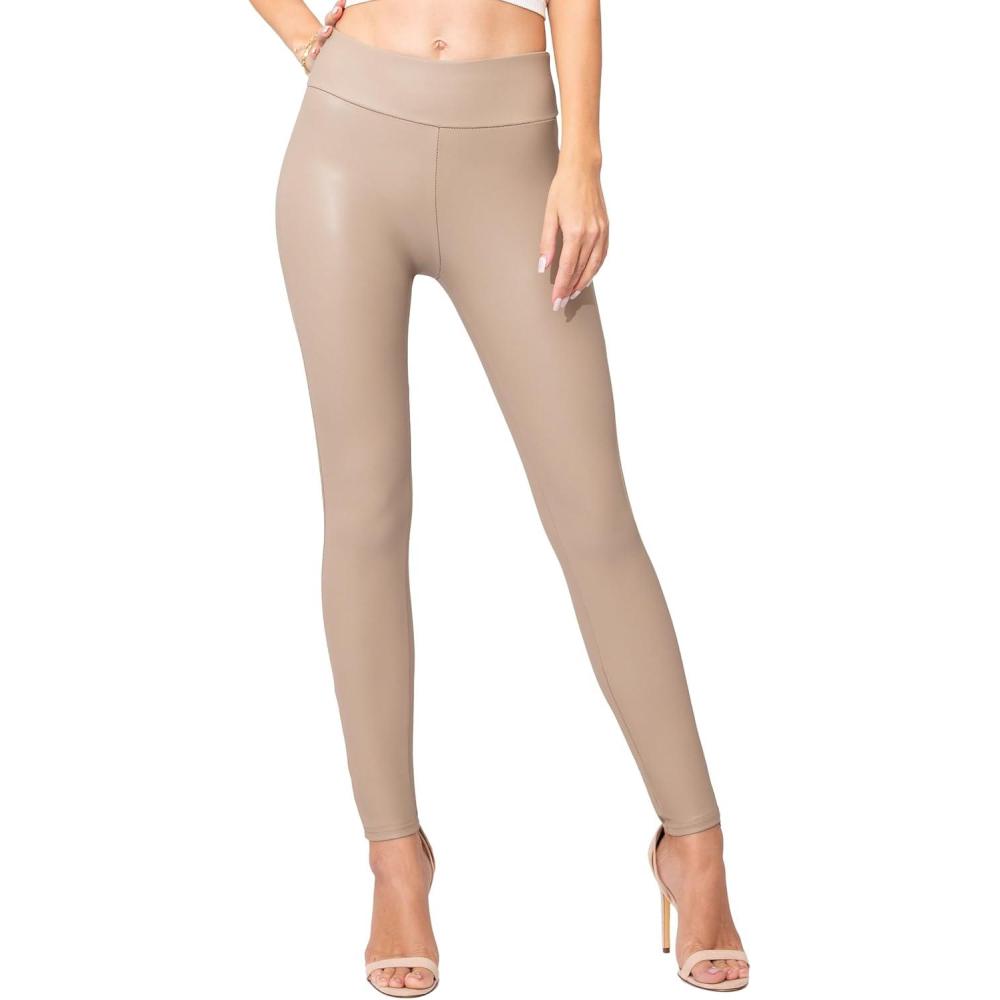 imageConceited Luxe Leggings Velvet or Vegan Leather Plus Size AvailableBeige Nude