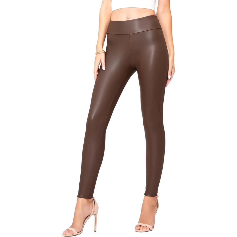 imageConceited Luxe Leggings Velvet or Vegan Leather Plus Size AvailableBrown