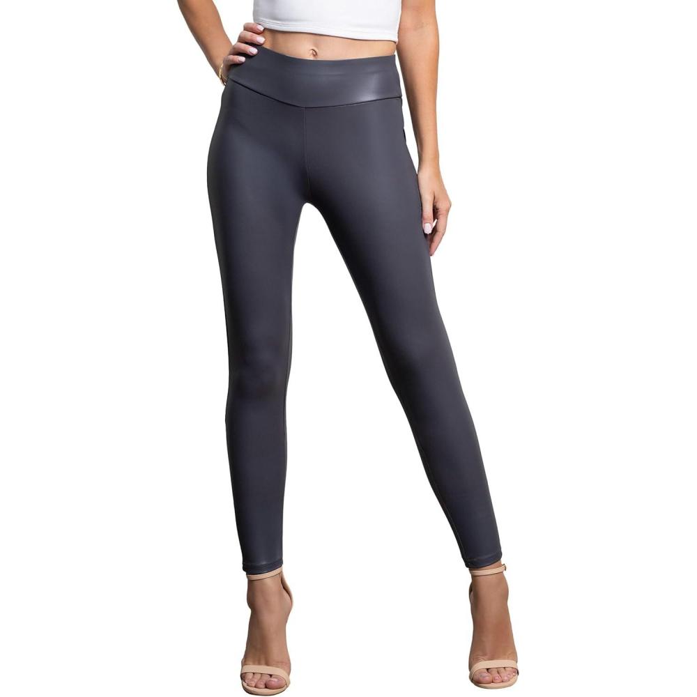 imageConceited Luxe Leggings Velvet or Vegan Leather Plus Size AvailableCharcoal Grey