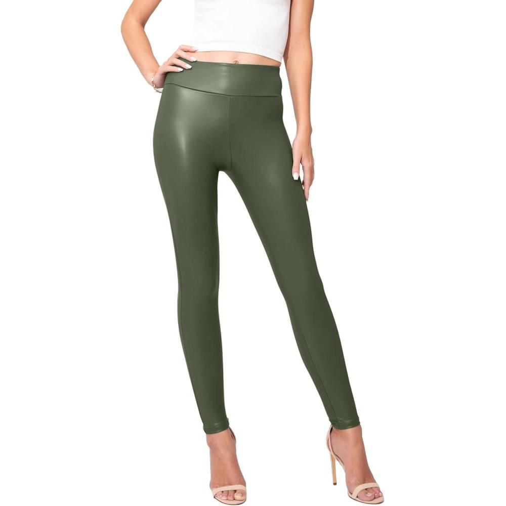 imageConceited Luxe Leggings Velvet or Vegan Leather Plus Size AvailableOlive Green