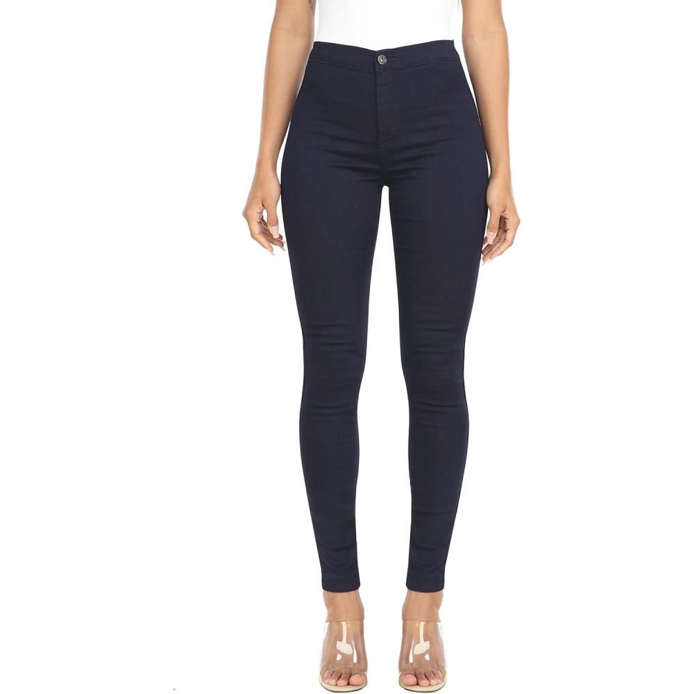 imageWAYRUNZ Womens High Waisted Pants Stretch Legging Jeans060denim Dark Blue