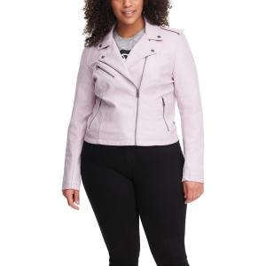 Levi’s womens The Classic Faux Leather Moto Jacket (Regular & Plus Size)(Blush Red)