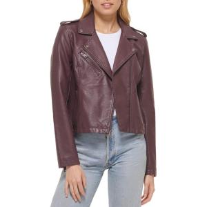 Levi’s womens The Classic Faux Leather Moto Jacket (Regular & Plus Size)(Burgundy Red)
