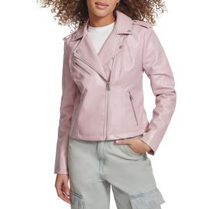 Levi’s womens The Classic Faux Leather Moto Jacket (Regular & Plus Size)(Gloss Lilac)
