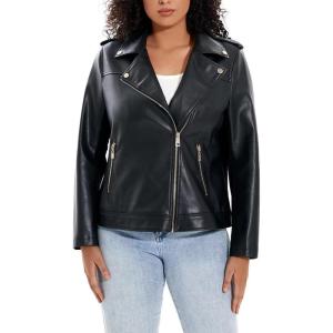 Women’s Faux Leather Jacket Plus Size Motorcycle Biker Outwear Pu Zip Up Moto Coat(Black 101)