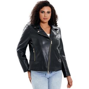 Women’s Faux Leather Jacket Plus Size Motorcycle Biker Outwear Pu Zip Up Moto Coat(Black 145)