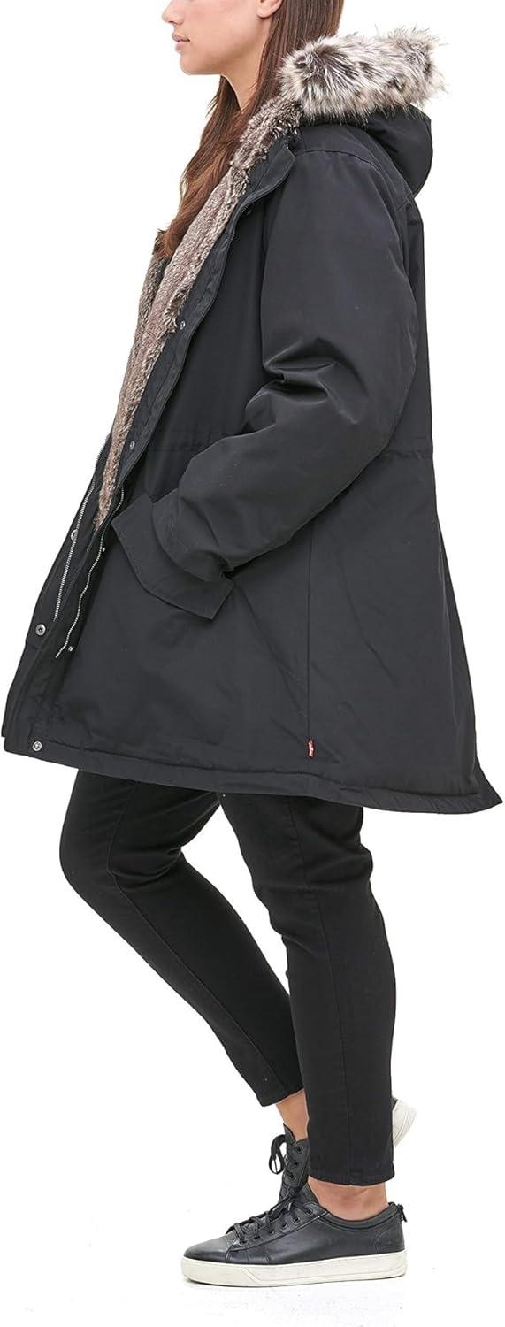 imageLevis Womens Faux Fur Lined Hooded Parka Jacket Regular amp Plus SizesBlack