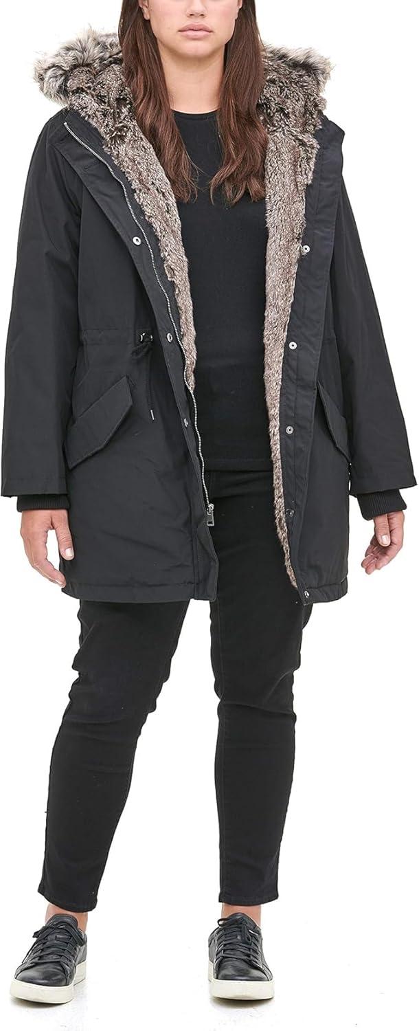 imageLevis Womens Faux Fur Lined Hooded Parka Jacket Regular amp Plus SizesBlack