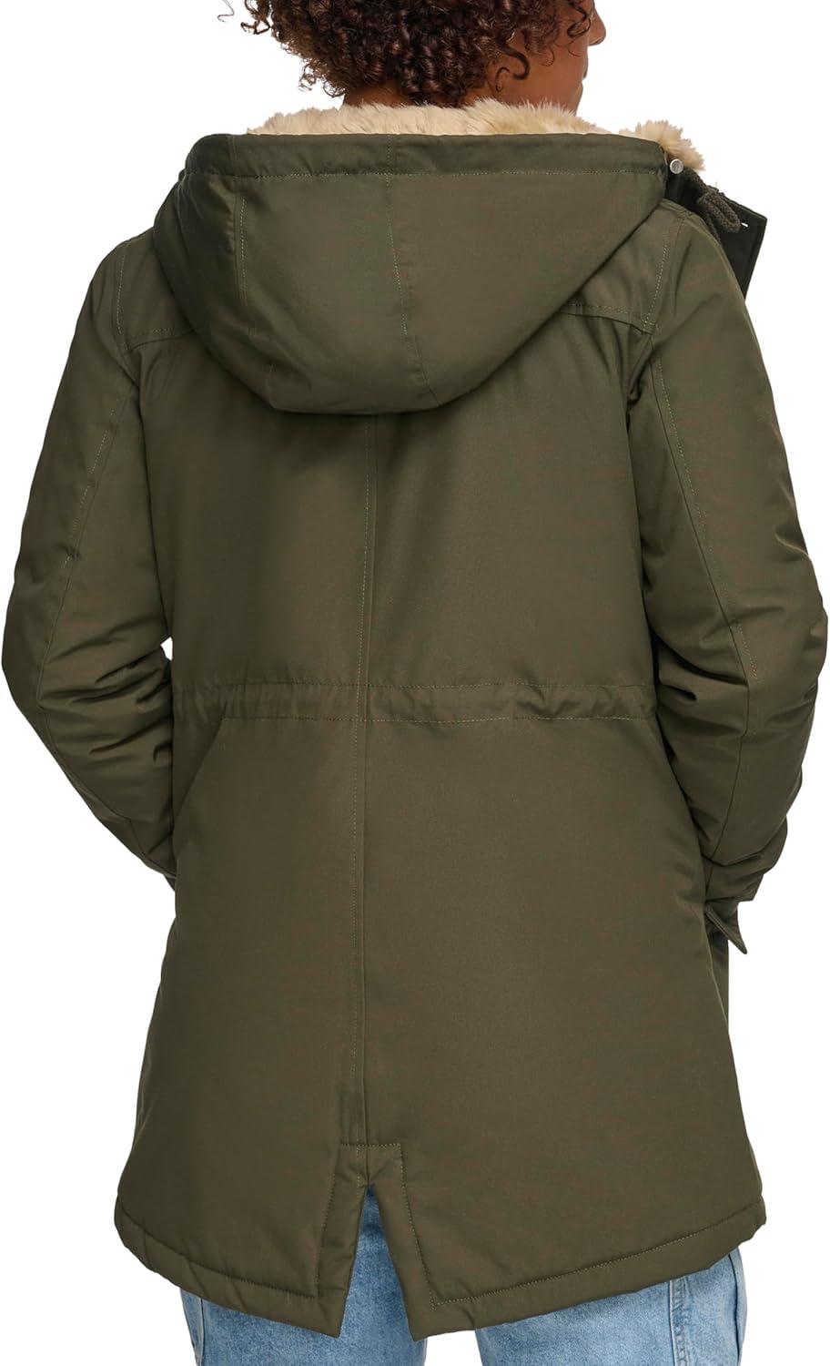 imageLevis Womens Faux Fur Lined Hooded Parka Jacket Regular amp Plus SizesOlive