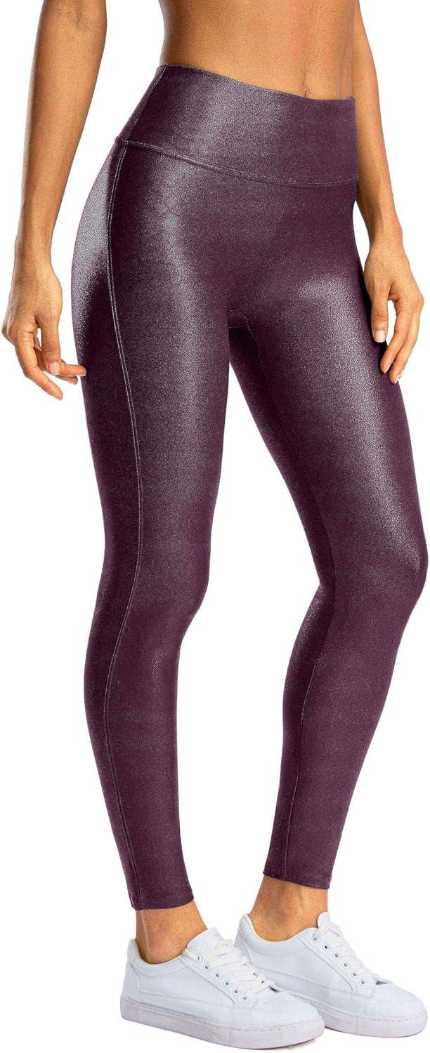 imageSANTINY Womens Faux Leather Leggings 252729High Waisted Stretch Leather Pants Pleather Tights for WomenWine