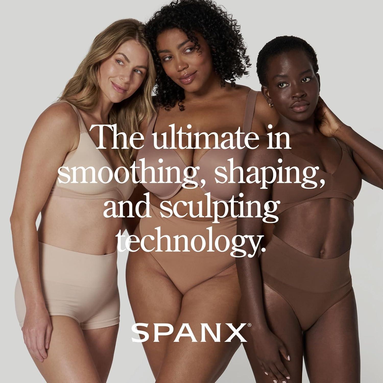 imageSPANX Faux Leather FleeceLined LeggingTummy Control LeggingContoured Power Waistband Stomach CompressionHigh WaistBlack