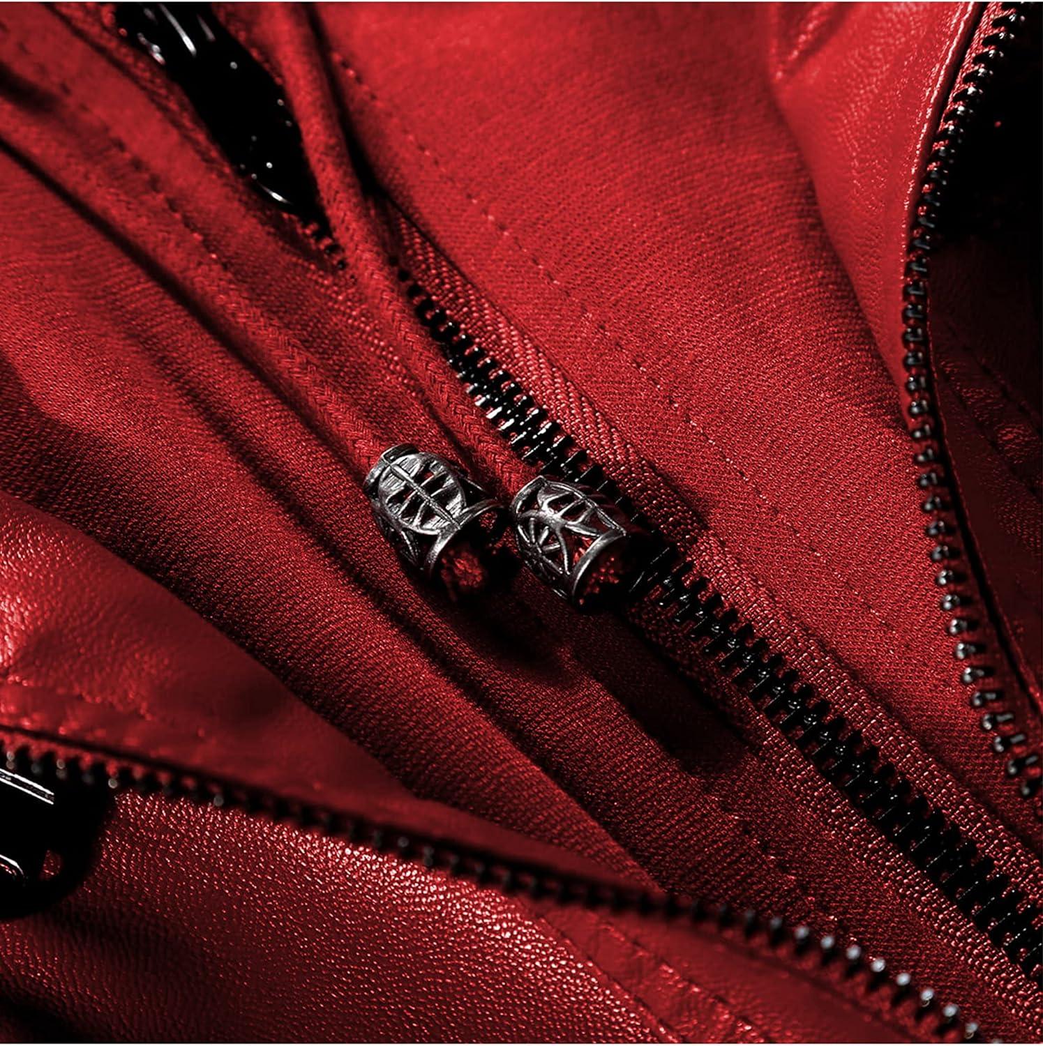 imageTanming Womens Faux Leather Jacket Hooded Moto Biker Coat Outerwear Fall Fashion Outfits Winter ClothesWine Red