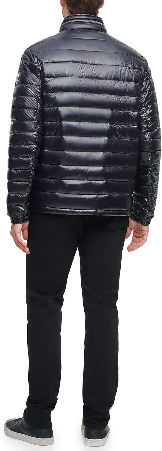 imageTommy Hilfiger mens Wetlook Lightweight Puffer JacketBlack Wet Look