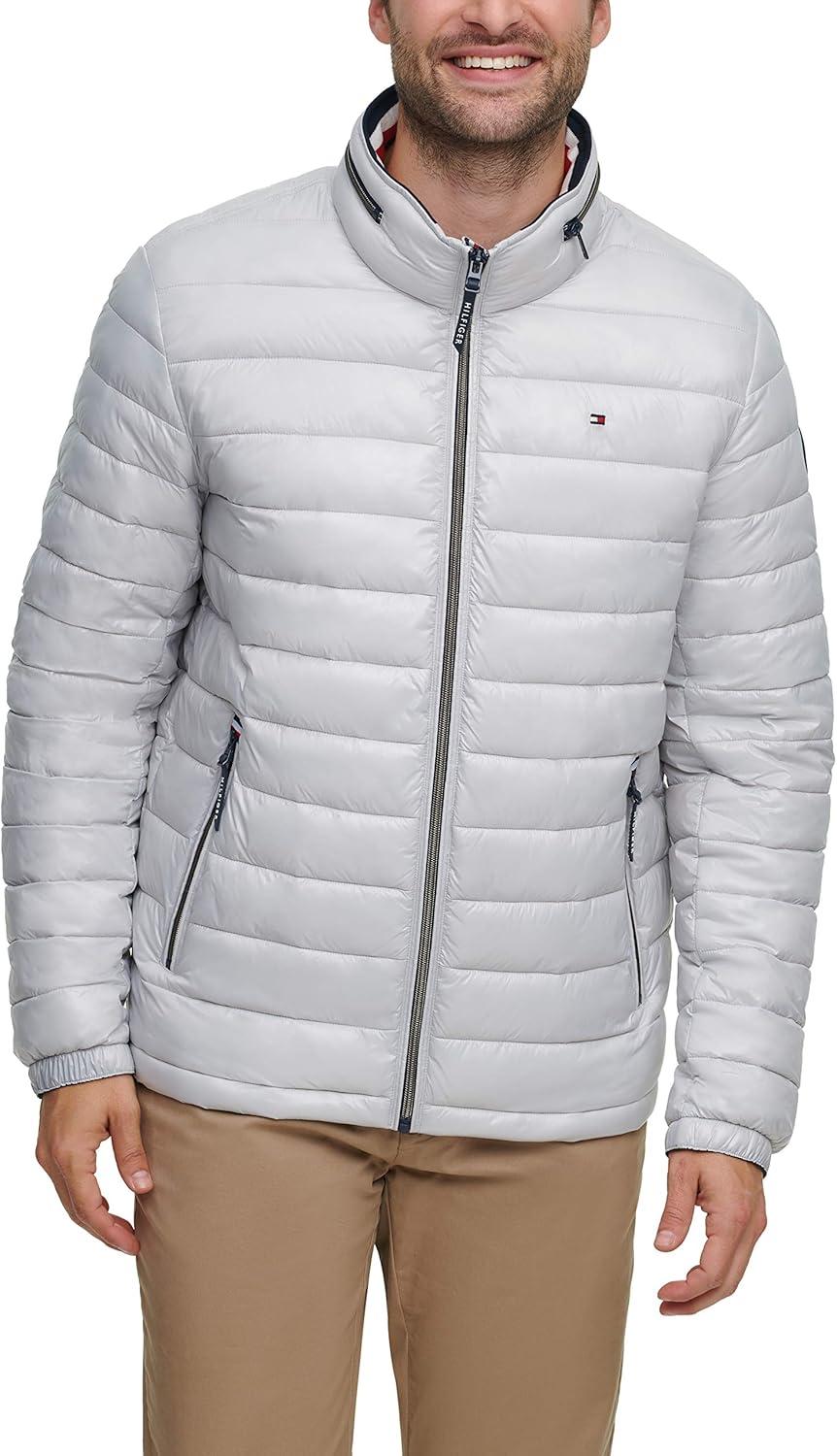 imageTommy Hilfiger mens Wetlook Lightweight Puffer JacketIce Wet Look