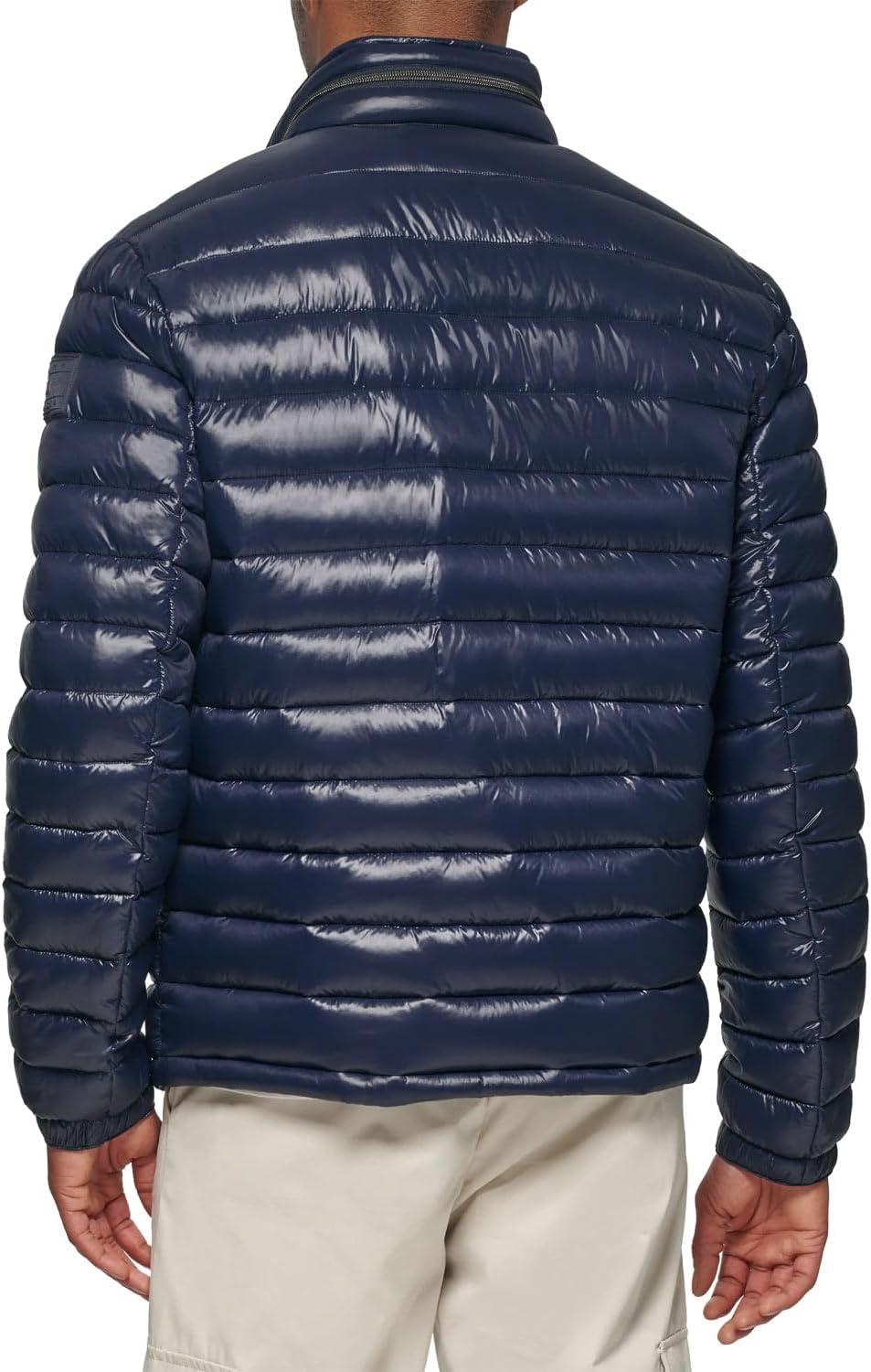 imageTommy Hilfiger mens Wetlook Lightweight Puffer JacketMidnight Wet Look