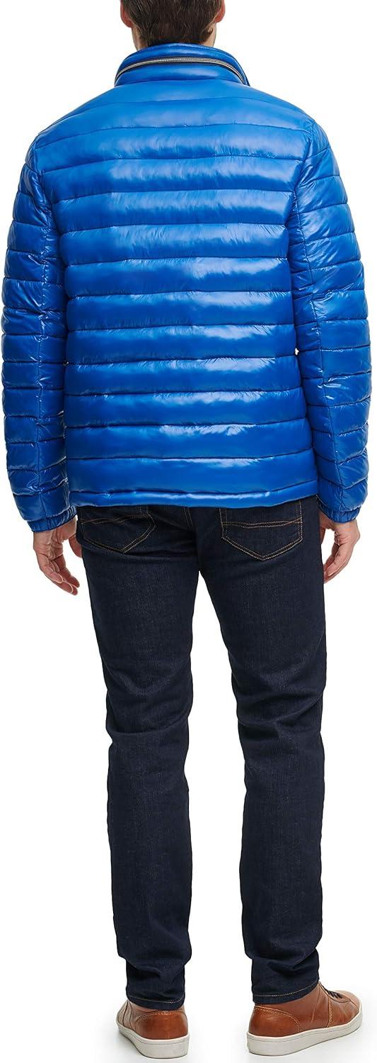 imageTommy Hilfiger mens Wetlook Lightweight Puffer JacketNew Royal Wet Look