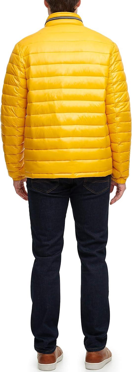 imageTommy Hilfiger mens Wetlook Lightweight Puffer JacketYellow Gold Wet Look