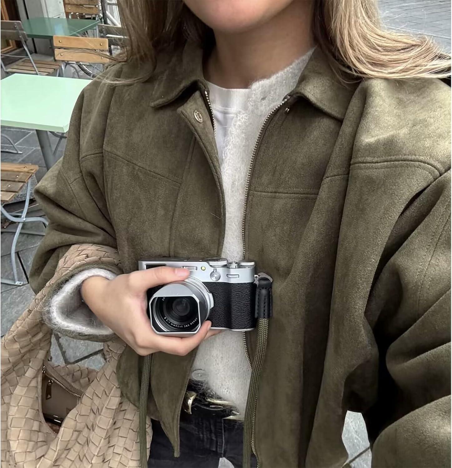 imageWomens Faux Suede Bomber Jacket Oversized Pilot Coats Fall Lapel Zip Up Motorcycle Streetwear OuterwearArmy Green