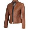 N185 - Brown Leather Jacket Women