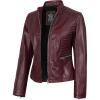 N185 - Burgundy Leather Jacket Women