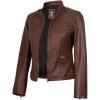 N185 - Cognac Leather Jacket Women
