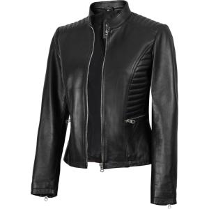 Decrum Leather Jacket Women – Casual Real Lambskin Womens Leather Jacket(N185 – Black Leather Jacket Women)
