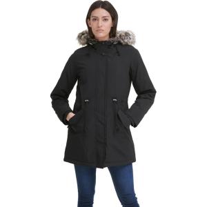 Levi’s Women’s Faux Fur Lined Hooded Parka Jacket (Regular & Plus Sizes)(Black)