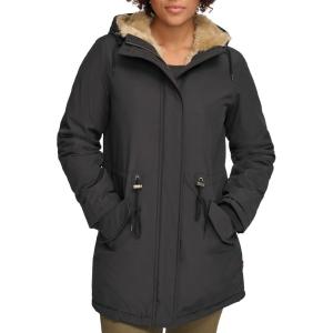 Levi’s Women’s Faux Fur Lined Hooded Parka Jacket (Regular & Plus Sizes)(Black/Tan Faux Fur)