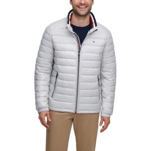 Tommy Hilfiger mens Wetlook Lightweight Puffer Jacket(Ice Wet Look)