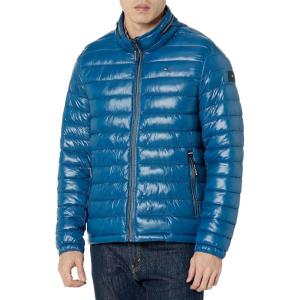 Tommy Hilfiger mens Wetlook Lightweight Puffer Jacket(Teal)