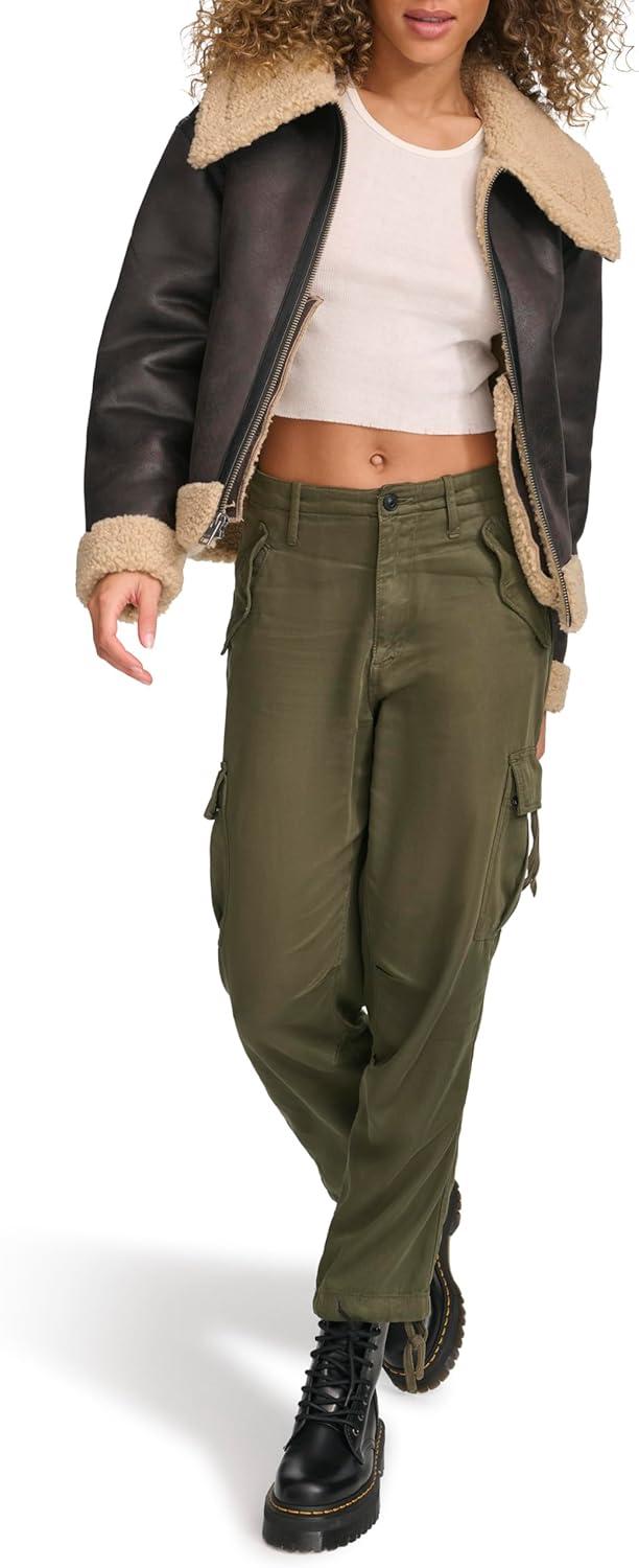 imageLevis Womens Faux Shearling Aviator JacketMolasses Faux Shearling