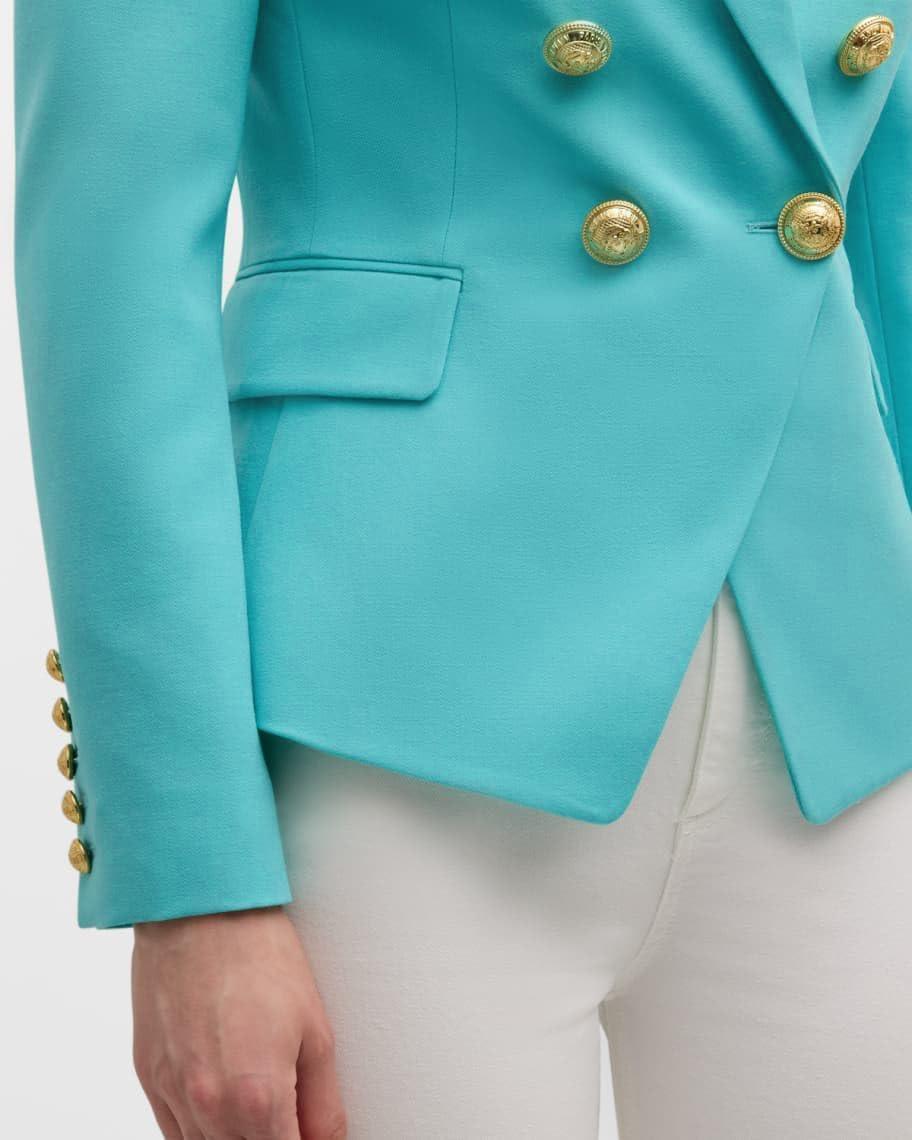 imageSID Genuine Lambskin Leather Black Womens Single Button Blazer with Full Sleeves Suit Style for Office WearClassy Blue