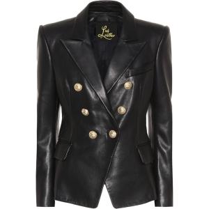 SID Genuine Lambskin Leather Black Women’s Single Button Blazer with Full Sleeves Suit Style for Office Wear(Classy Black)