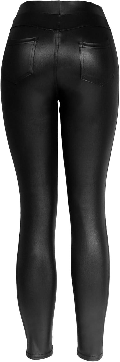 imageKMystic Faux Leather Designs LeggingsFlower Insert