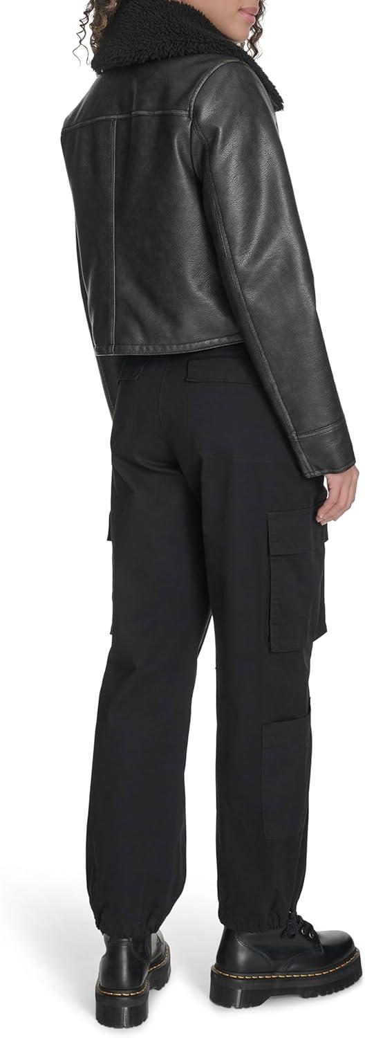 imageLevis womens Faux Leather Aviator JacketBlack