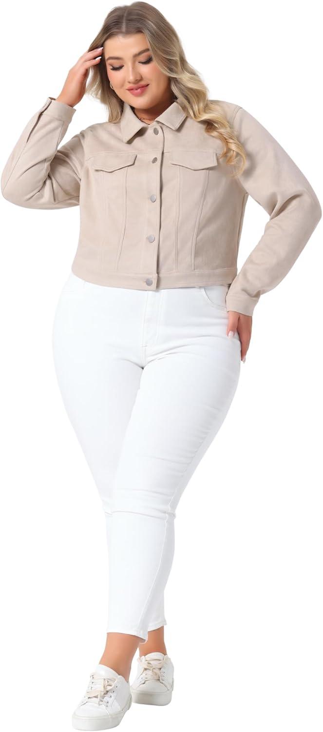 imageAgnes Orinda Plus Size Suede Vintage Jacket for Women Moto Biker Classic Jacket Shackets Crop Faux Leather Jackets 2025Apricot