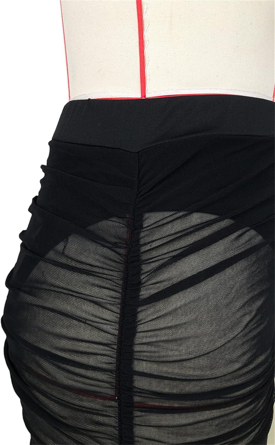 imageAtyfuniby Womens Leggings High Waisted Sexy Skinny Mesh See Through Pants Party ClubwearRuched Black With Briefs