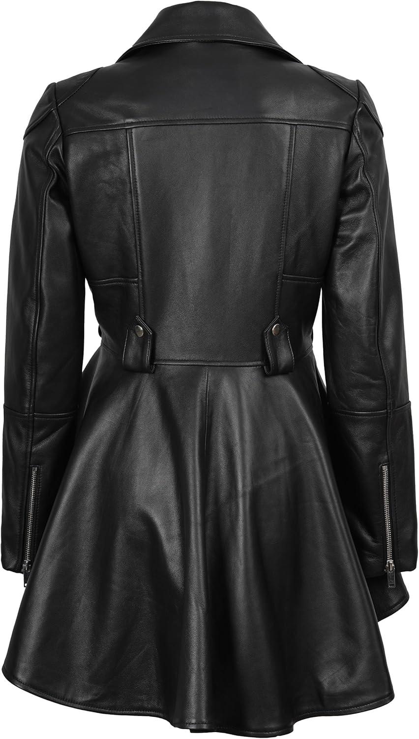 imageDecrum Womens Leather Jacket Real Leather Jacket for WomenGonzalez Black Peplum Leather Jacket