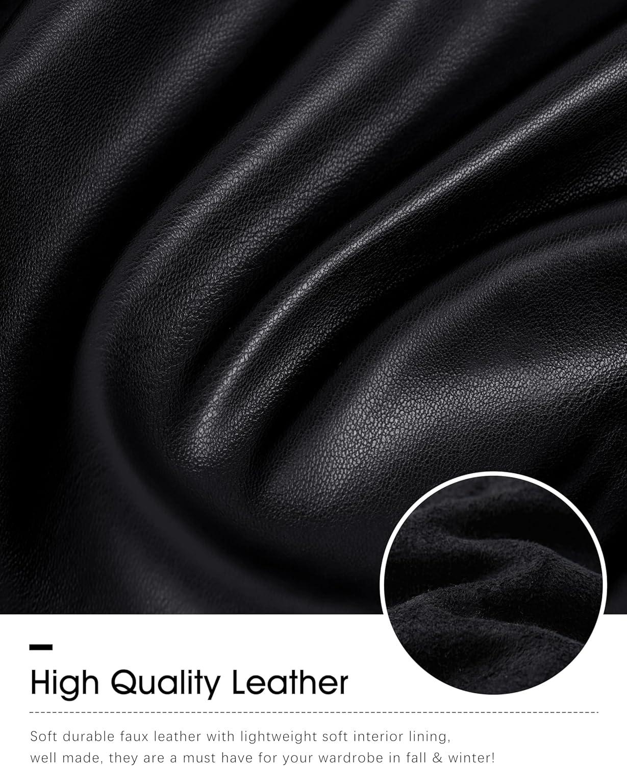 imageSANTINY Womens Faux Leather Pants High Waisted Straight Leg Cropped Ankle Trousers Vegan Matte Pleather Pants for WomenBlack