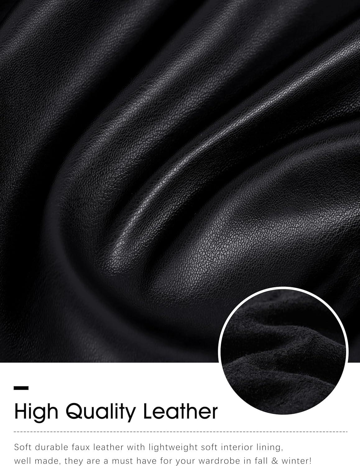 imageSANTINY Womens Faux Leather Pants High Waisted Straight Leg Cropped Ankle Trousers Vegan Matte Pleather Pants for WomenBlack