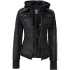 Betty Hooded Black Lether Jacket