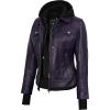 Betty Hooded Purple Lether Jacket