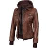 Tralee Hooded Cognac Leather Jacket