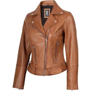 Decrum Women Leather Jacket – Real Lambskin Stylish Leather Jackets for Women(Aldo – Brown Leather Jacket)