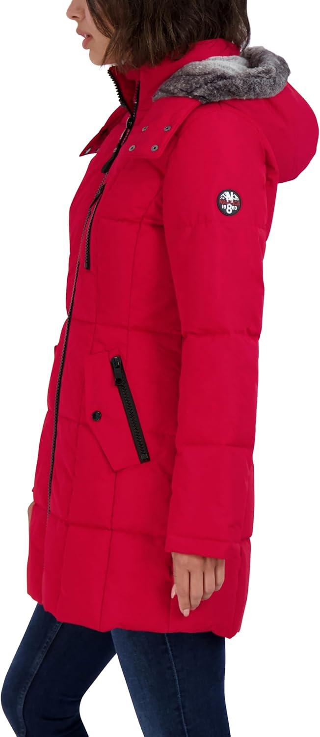 imageNautica womens Heavyweight Puffer Jacket With Faux Fur Lined Hood