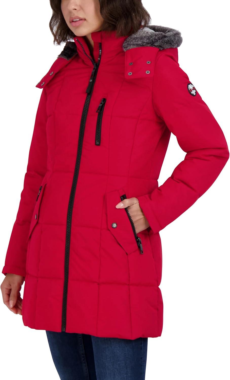 imageNautica womens Heavyweight Puffer Jacket With Faux Fur Lined Hood