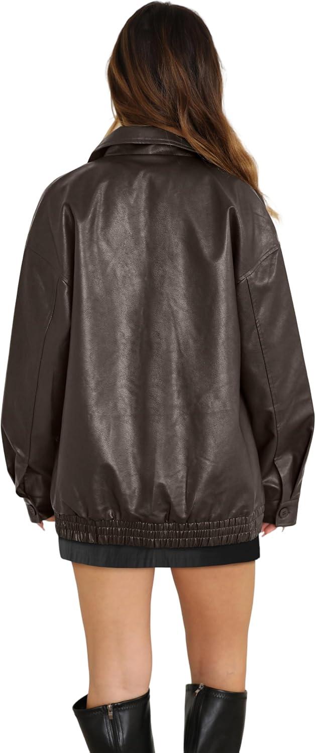 imageWIHOLL Womens Leather Jackets Faux Suede Oversized Fall Motorcycle Coats Fashion Winter Outfits Clothes Y2k TopsGrey