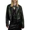 Green Faux Leather Jacket